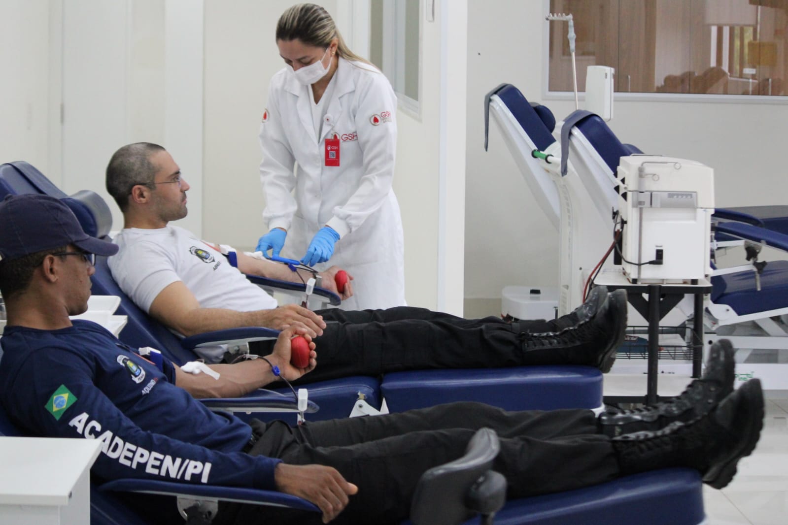 Doação de sangue feita por alunos do CFPP