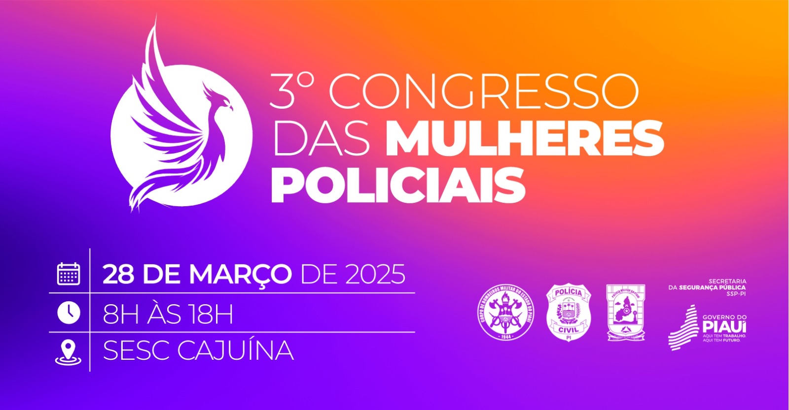 Inscrições continuam abertas para o 3º Congresso das Mulheres Policiais em Teresina